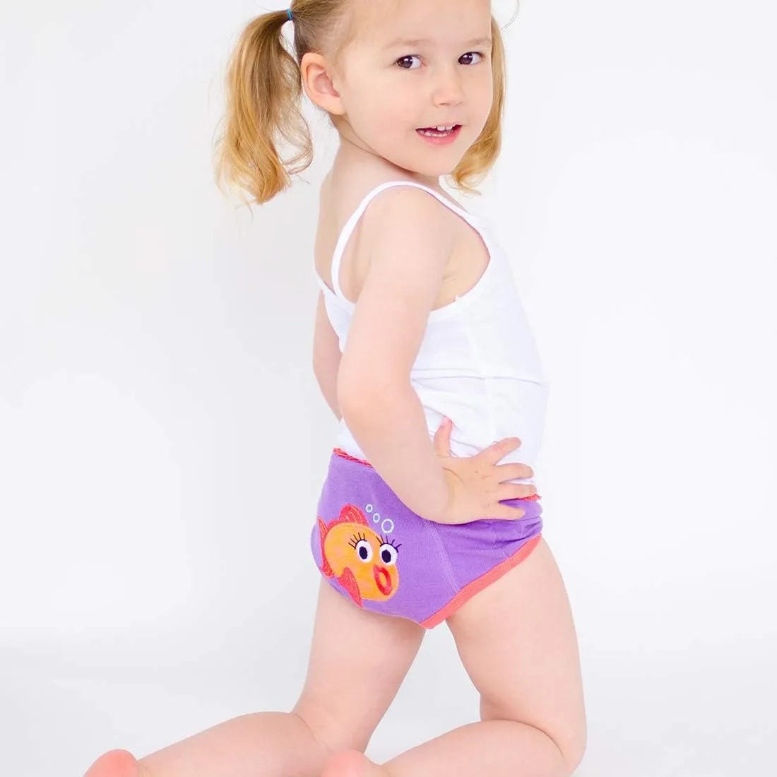 Zoocchini 3 Piece Organic Training Pant Set- Girl's Ocean Friends